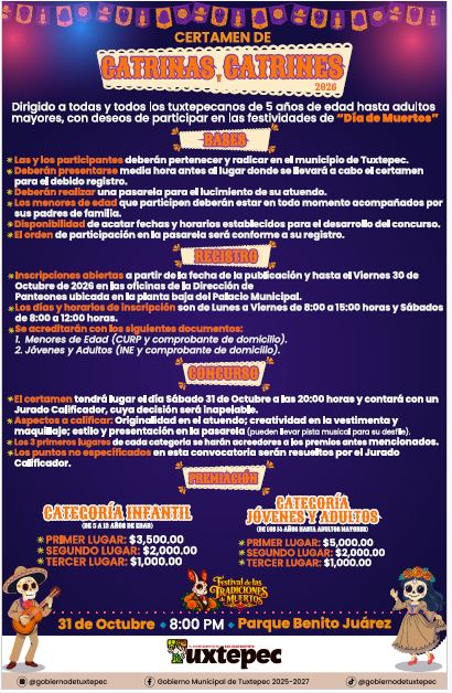 Convocatoria Certamen de Catrinas y Catrines 2026